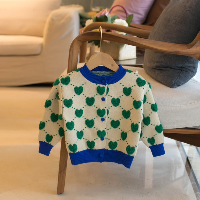 Botones de chaqueta para mujer y niño con corazones pequeños 