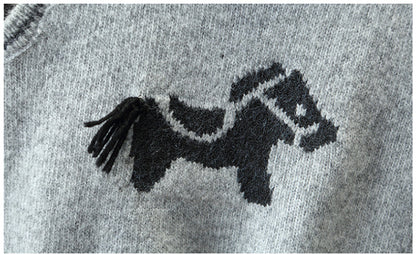 Children's 3-Piece Knitted Set with Little Horse Design