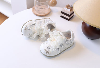 Girls' Rhinestone Sneakers with Bows