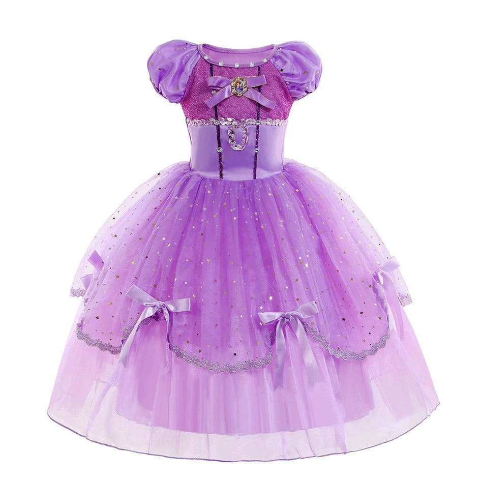 Purple Glitter Party Dress