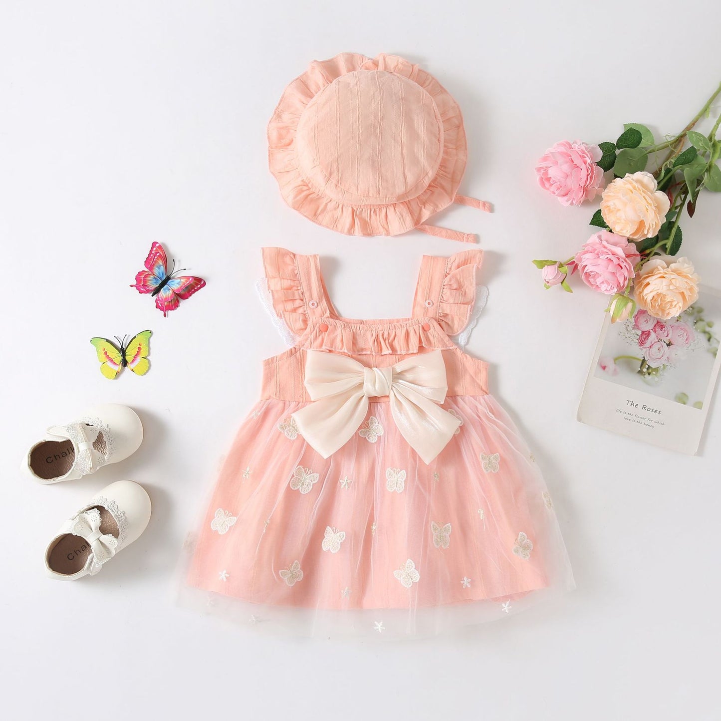 Children's Dress with Butterflies and Bow