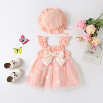 Children's Dress with Butterflies and Bow
