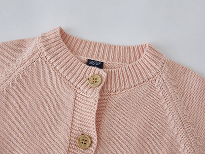 Children's Knitted Cardigan with Mushroom Design