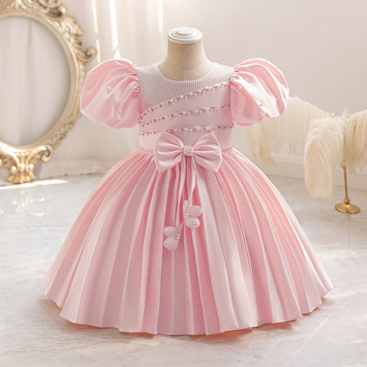 Vestido de fiesta con perlas abullonadas 