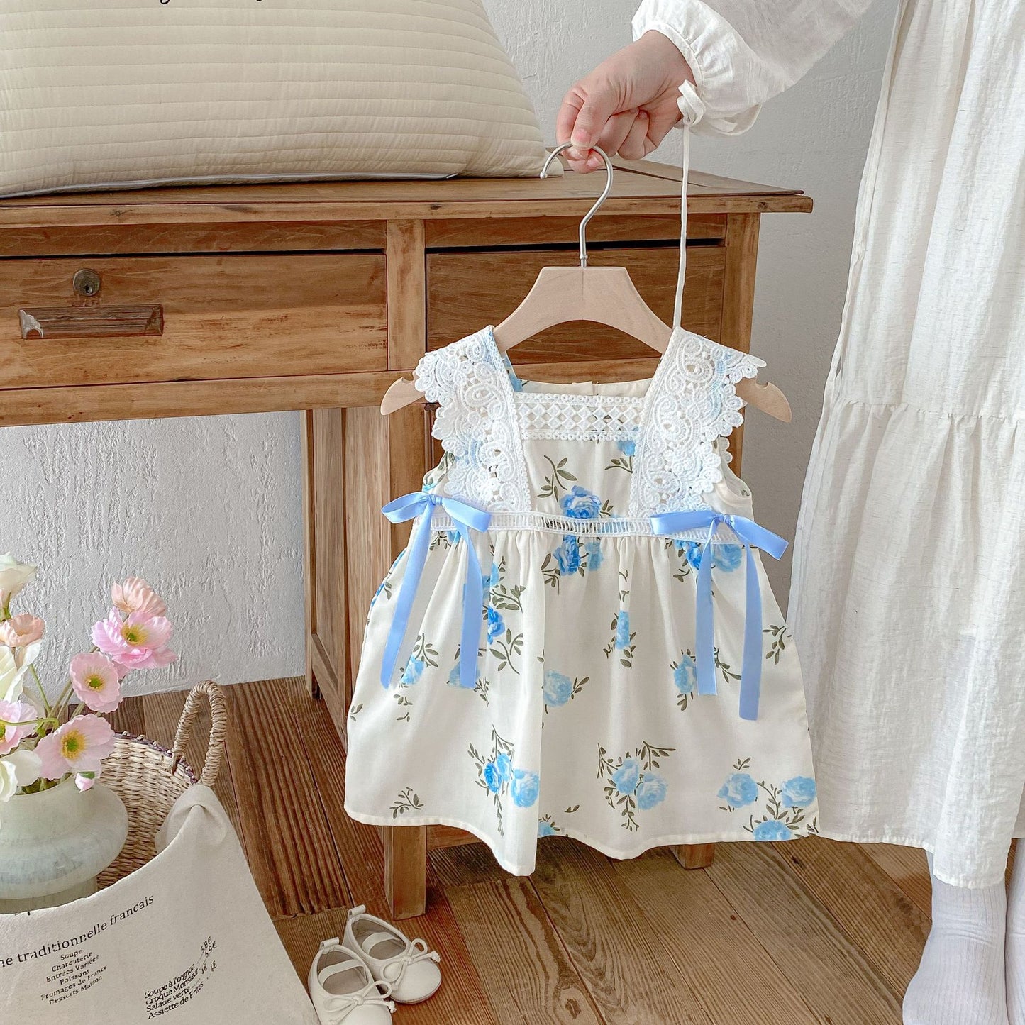 Floral Dress with Bow for Girls