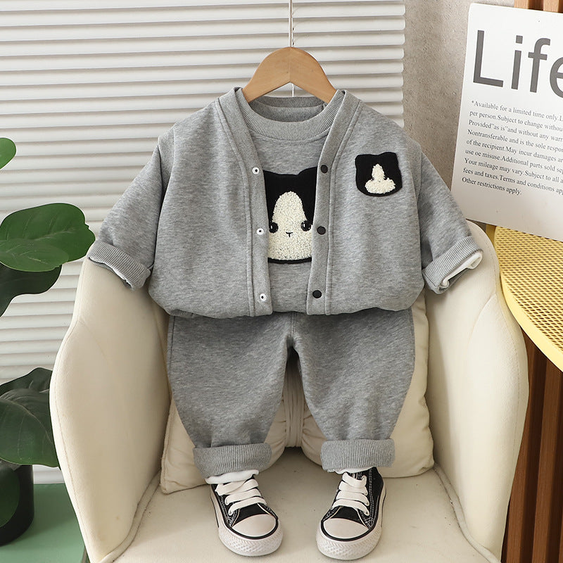 Conjunto de invierno de 3 piezas para niño Oso 