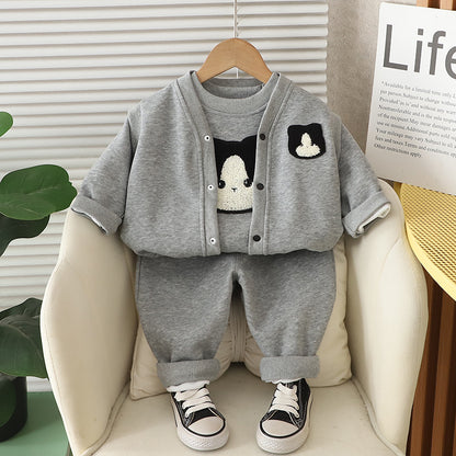 Conjunto de invierno de 3 piezas para niño Oso 