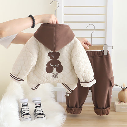 Children's Winter Set, 3 Pieces, Teddy Bear Design