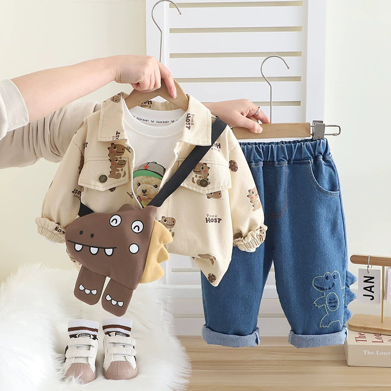 Conjunto infantil de dinosaurios de 3 piezas