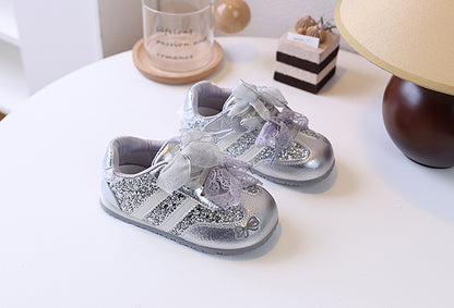 Girls' Rhinestone Sneakers with Bows