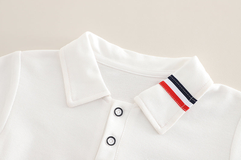 Boys' Polo Shirt Set with Puppy Design