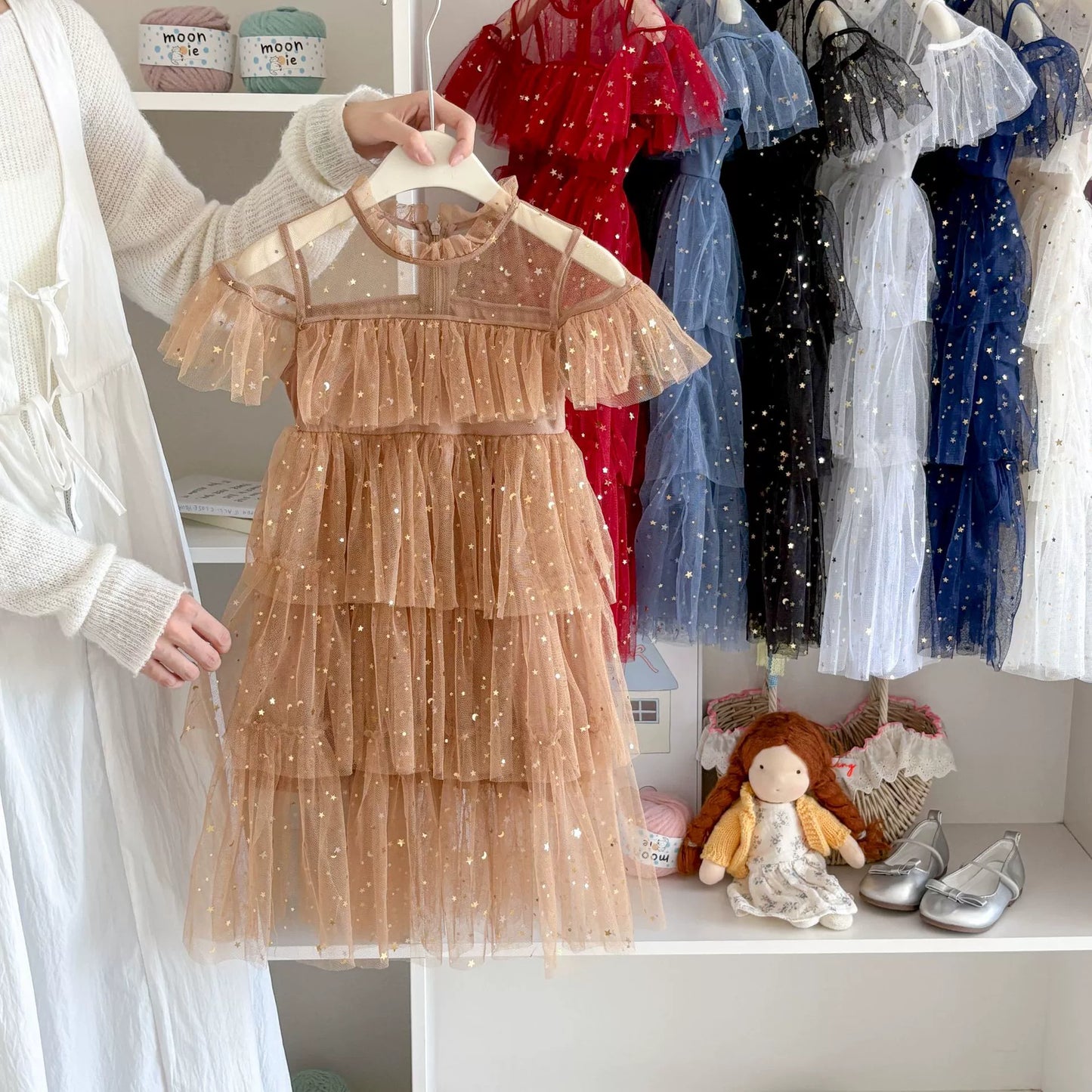 Children's Tulle Dress with Little Stars