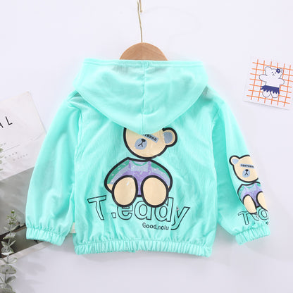 Blusa infantil con cremallera y oso 