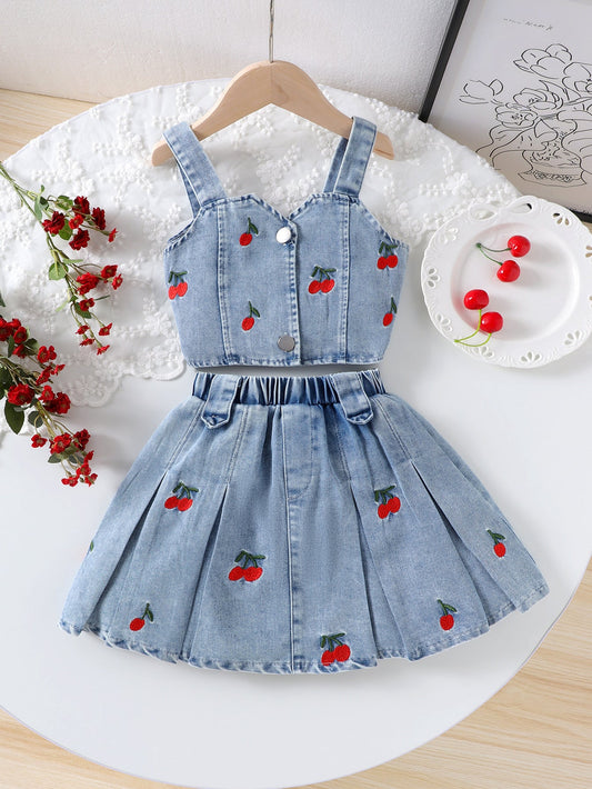Children's Summer Jeans Cherry Set