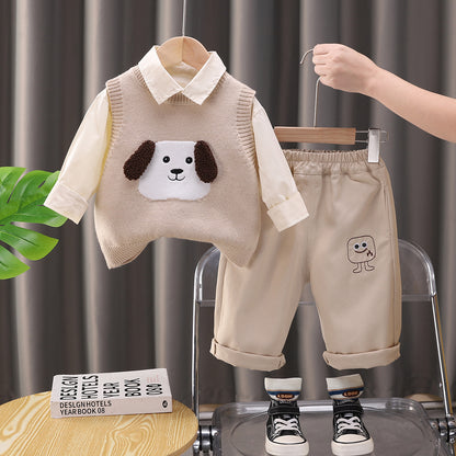 Conjunto de 3 piezas para niño con cachorro 