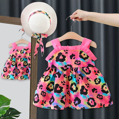 Floral dress with hat for girls