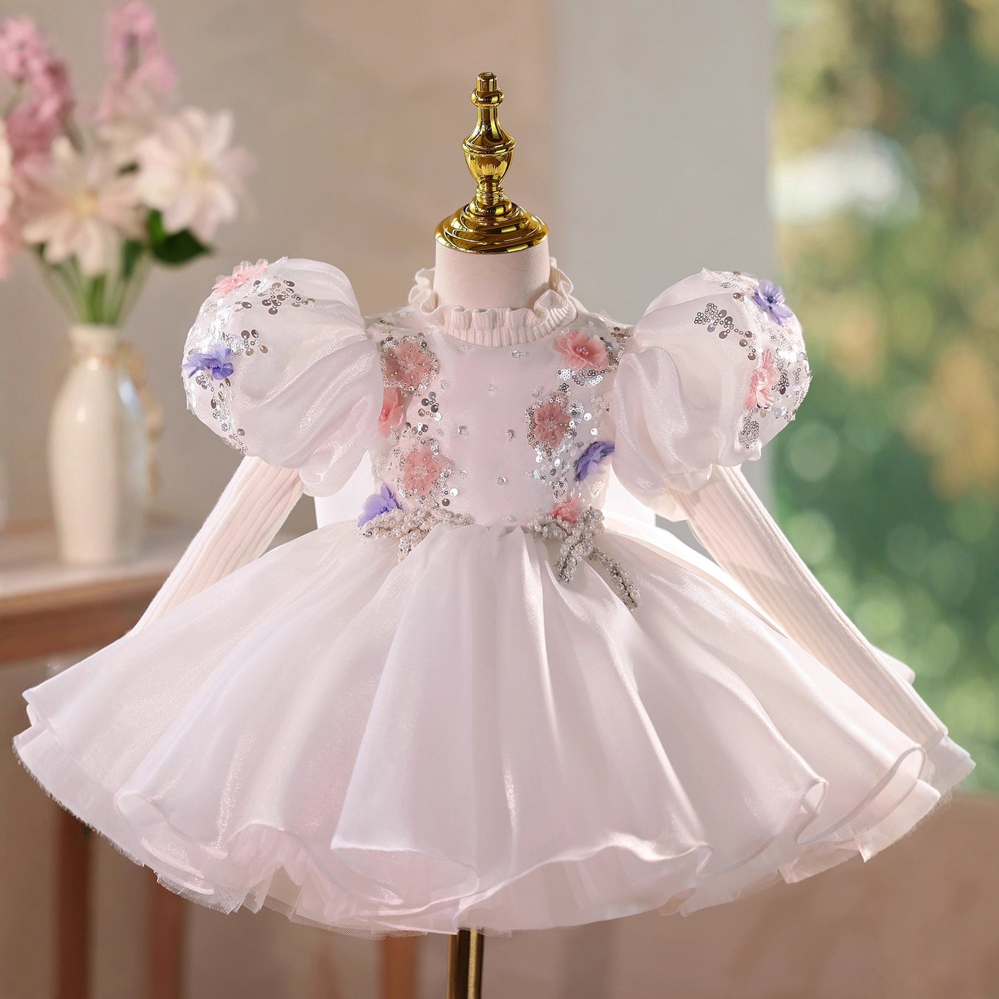 White Floral Party Dress