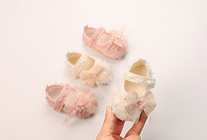 Children's Shoes with Flowers and Bow