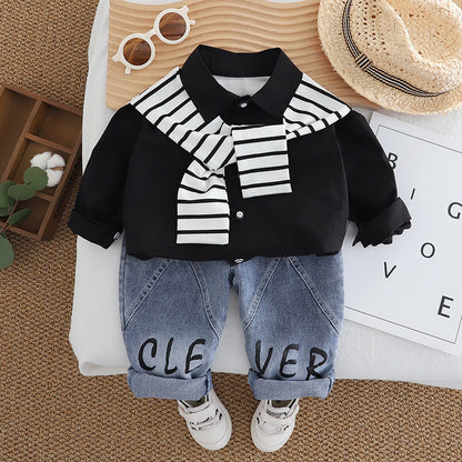 Men's Children's Set Stripes and Jeans