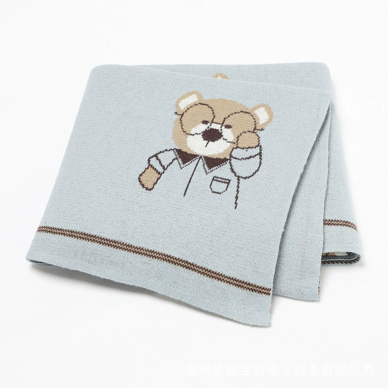 Children's Blanket Teddy Bear with Glasses