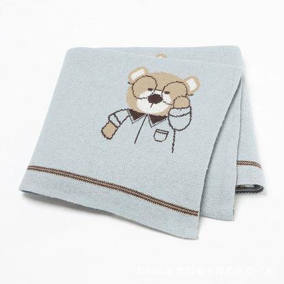 Children's Blanket Teddy Bear with Glasses