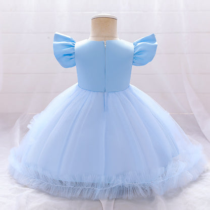 Children's Party Dress Tulle Flowers