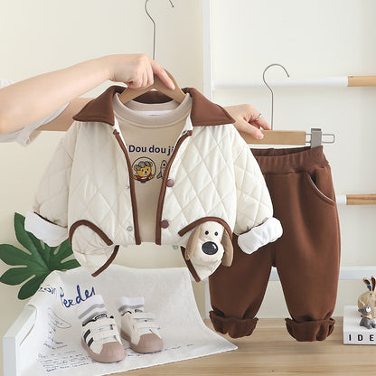 Boys' 3-Piece Set with Puppy Design