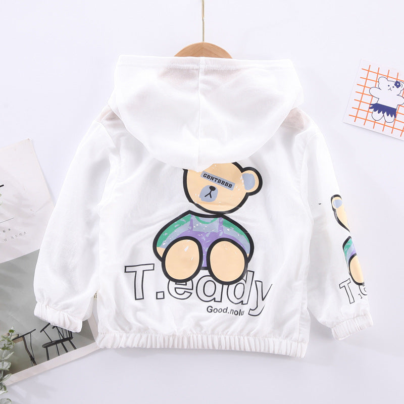 Blusa infantil con cremallera y oso 