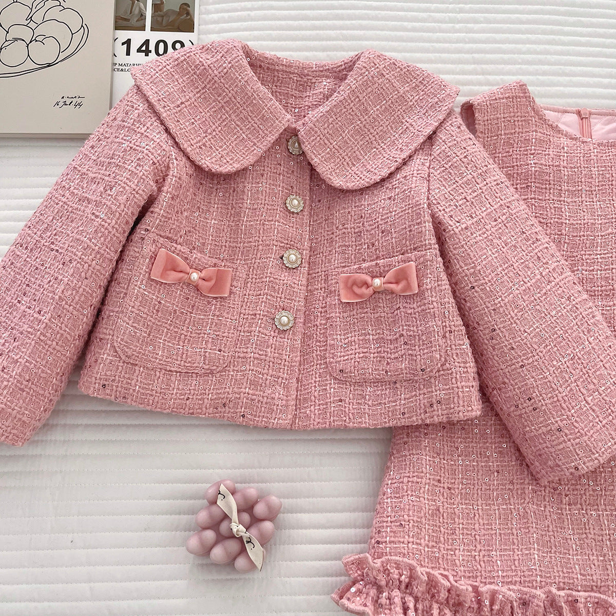 Dress + Tweed Jacket with Bows