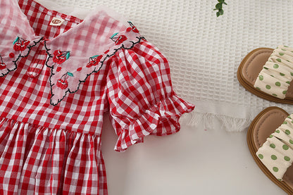 Vestido a cuadros para niños Cerejinhas