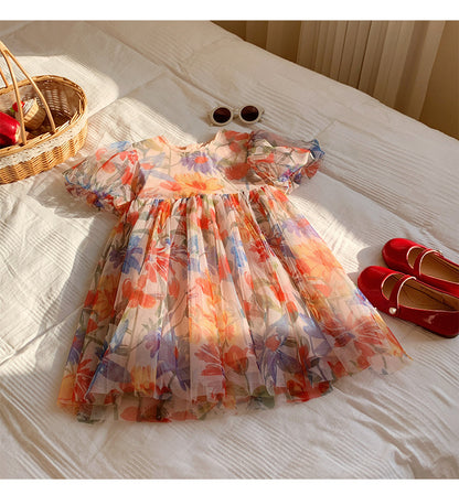 Children's Floral Tulle Dress