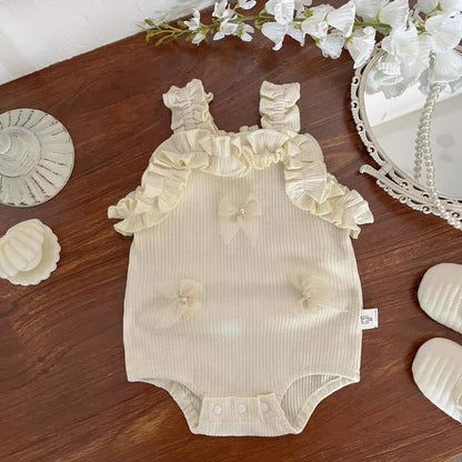Baby Girl's Sleeveless Bodysuit with Little Bows