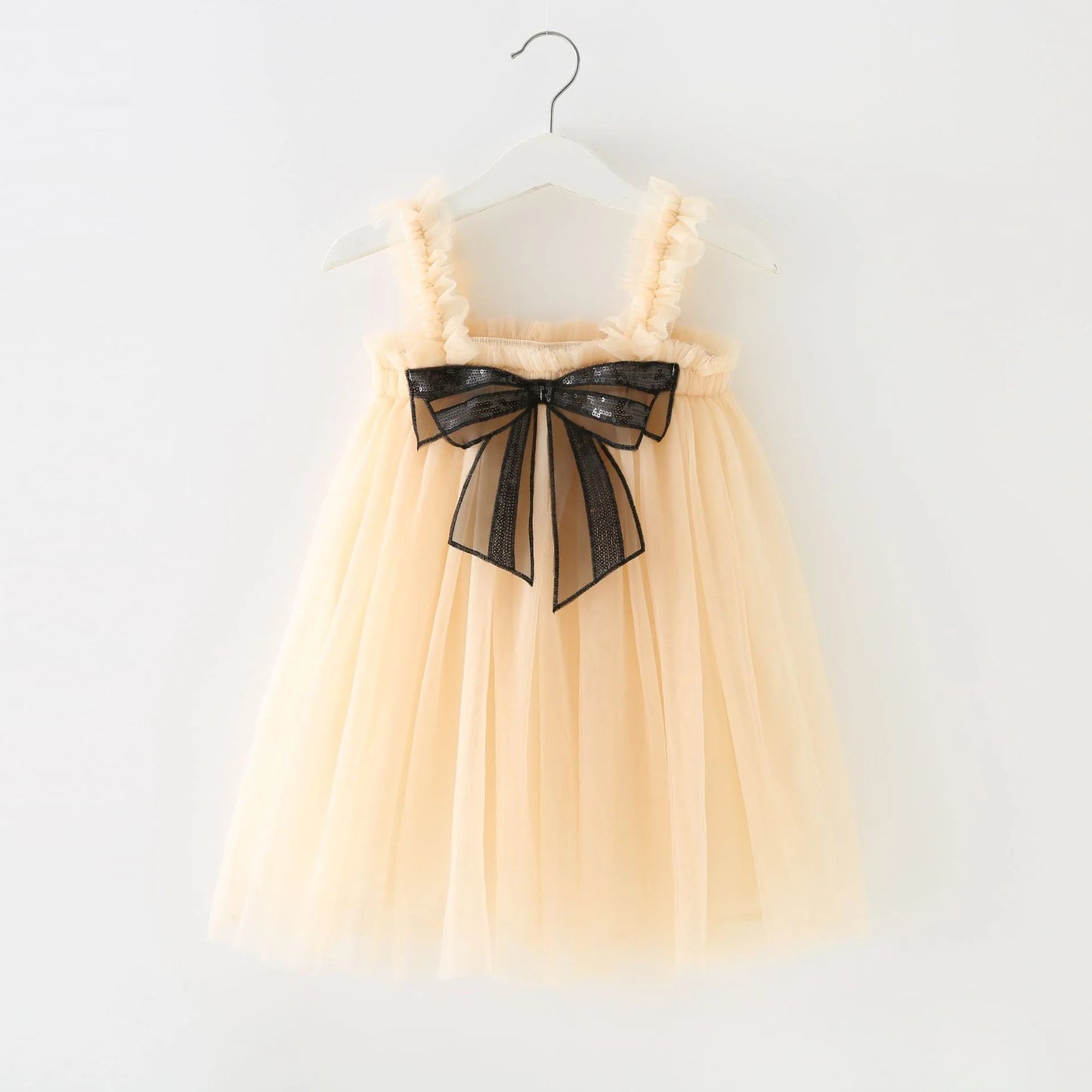 Vestido infantil con lazo de tul 