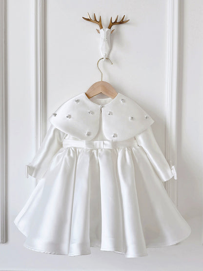 Children's Dress with Bow and Pearls
