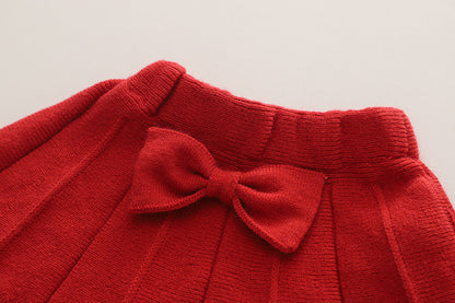 Girls' Knitted Set with Bows