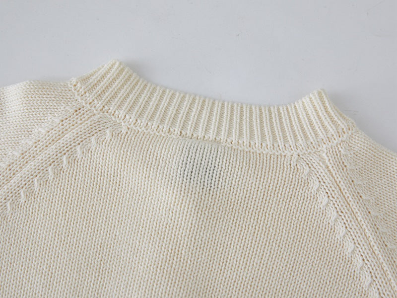 Children's Knitted Cardigan with Mushroom Design