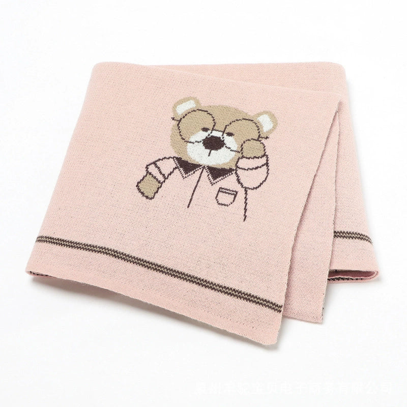 Children's Blanket Teddy Bear with Glasses