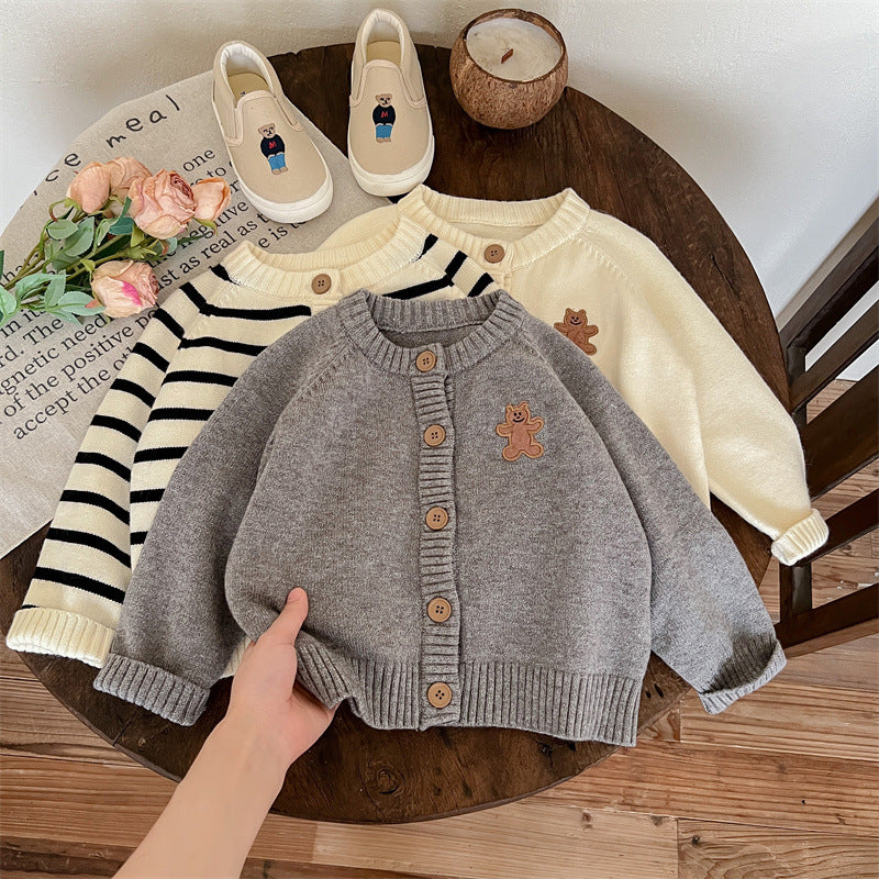 Abrigo de osito de punto para mujer y niño 