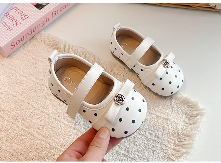Girls' Polka-Dot and Flower Shoe