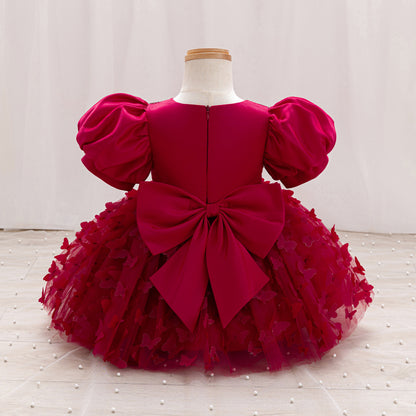 Children's Party Dress with Butterflies and Bows