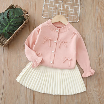Girls' Knitting Set with Bows