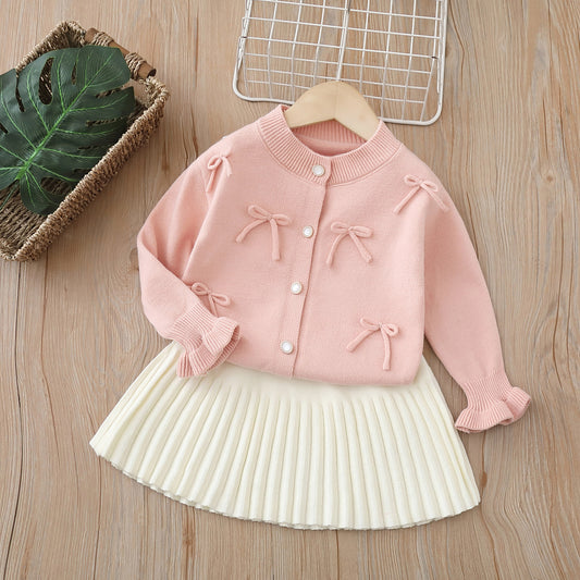 Girls' Knitting Set with Bows