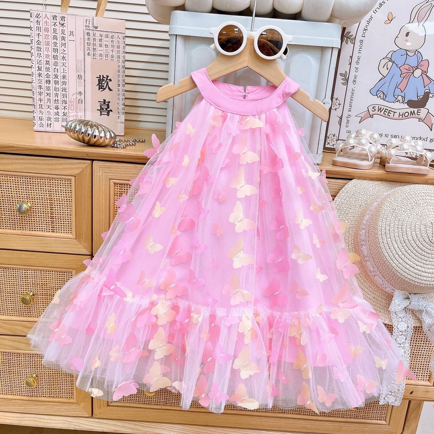 Children's Tulle Dress with Butterflies