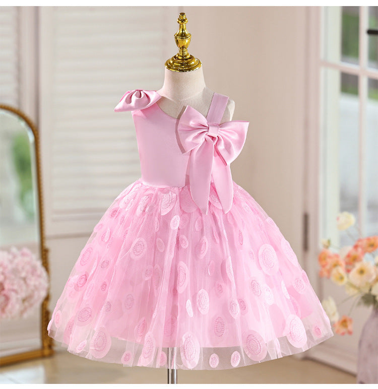 Luxury Children's Party Dress with Bows