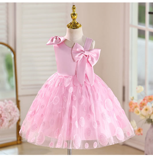 Luxury Children's Party Dress with Bows