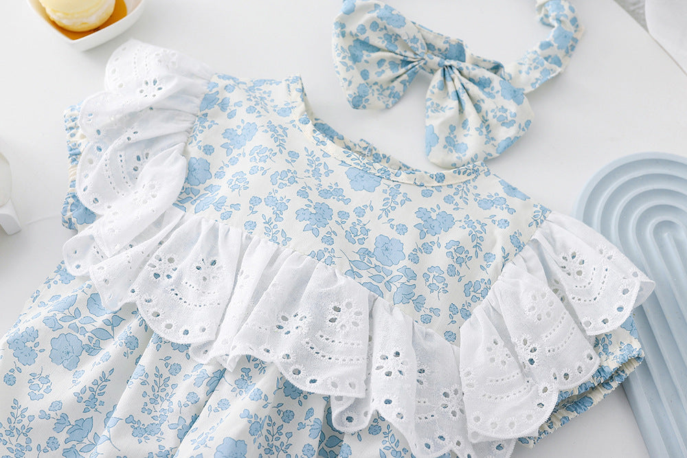 Blue Floral Children's Dress