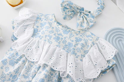 Blue Floral Children's Dress