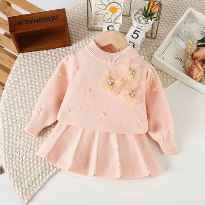 Girls' Knit Flower Set