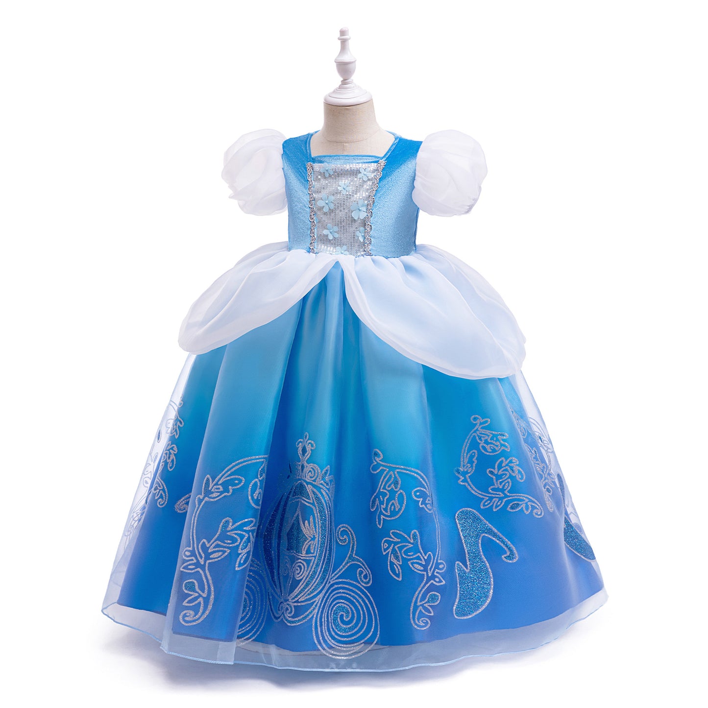 Blue and White Party Dress