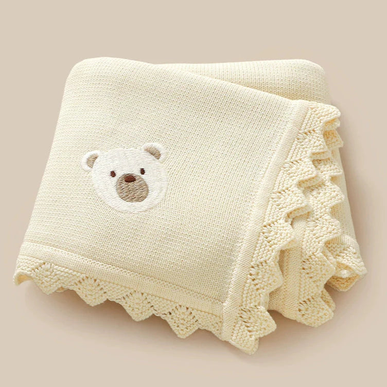 Teddy Bear Knitted Blanket